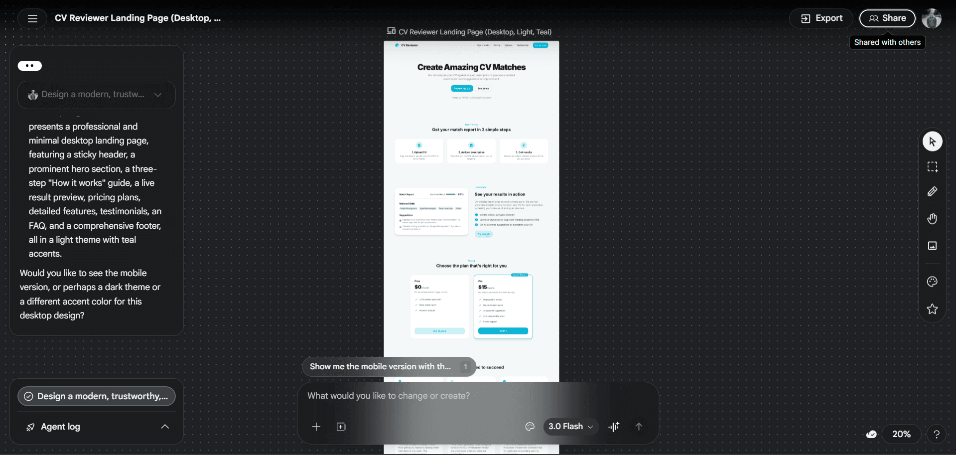 CV reviewer screenshots